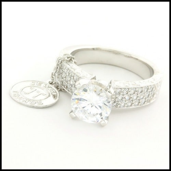 JT Jewel Trends White Gold Overlay Engagement Ring - Picture 5 of 14